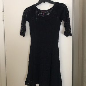 Black lace cocktail dress.